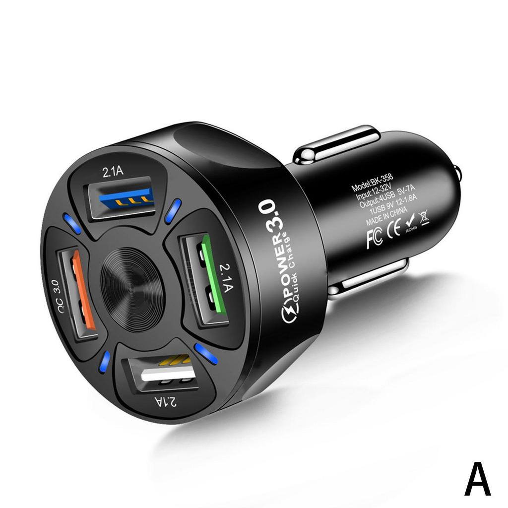 Car USB Charger PD 20W 4 Port Quick Charge 3.0 Universal Type C Fast Charging For IPhone Type C Car Charger