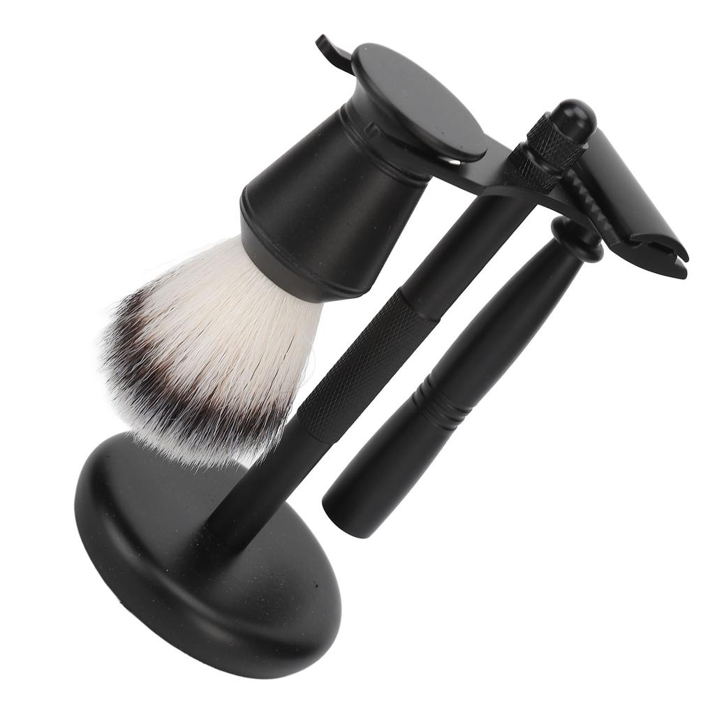 Double Edge Manual Clipper Kit Holder Base Alloy Nylon Hair Brush Manual Beard Trimmer Set