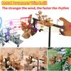 Metal Drummer Windmill Statue Beat The Drums with The Wind Outdoor Wind Sculpture for Garden Yard Patio Lawn Porch Backyard