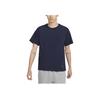 Solid Color Casual Pullover Knit Crew Neck Short Sleeve T-Shirt Men Tops Navy-Blue FN2646-451