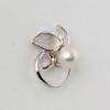 Akoya Pearl Pin Brooch Leaf Design SILVER Tuck Brooch Pearl Brooch [enyapearl]