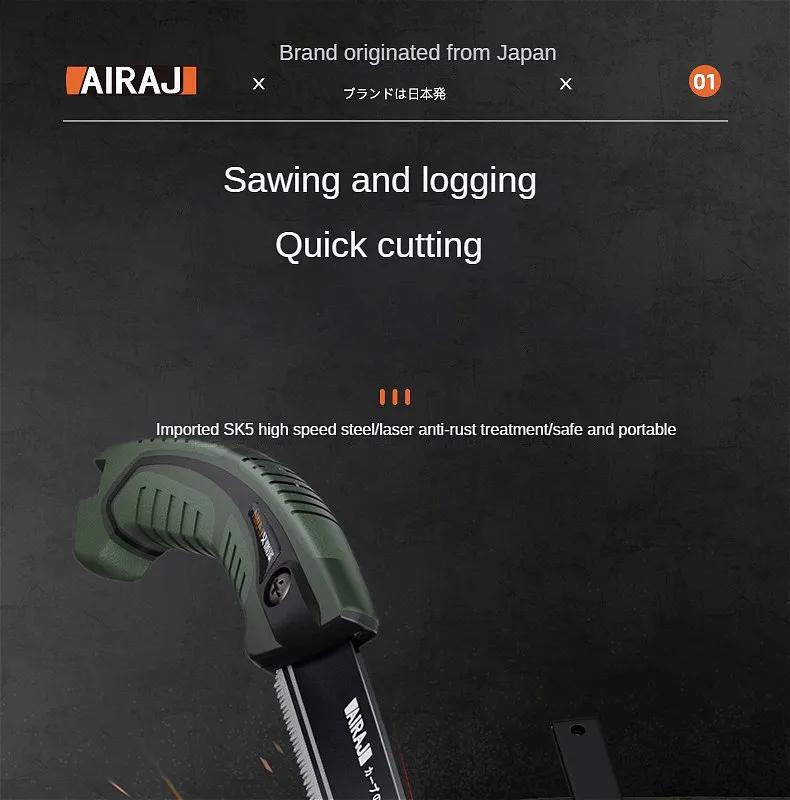 AIRAJ Hand Saw , Japanese Style Saw, Tree Sawing Tool , Garden Logging Tool , Woodworking Saw , Household Small Handheld Sharp