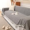 Houndstooth Sofa Cover Mat Throw Blanket Living Room Three Seats Sofa Position  Modern Throw Camping Picnic Blanket