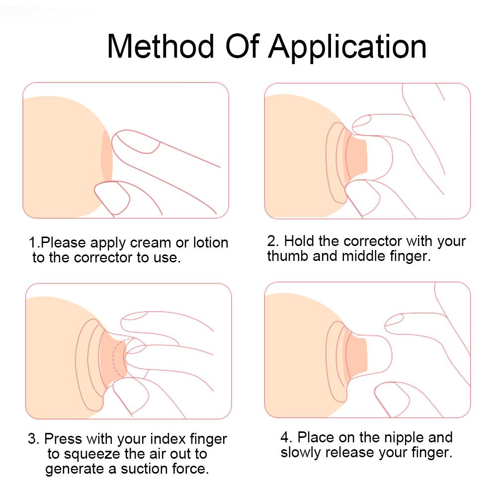 Silicone Nipple Correction Niplette Welnove Nipple Shield Sucker Corrector Flat 2PCS