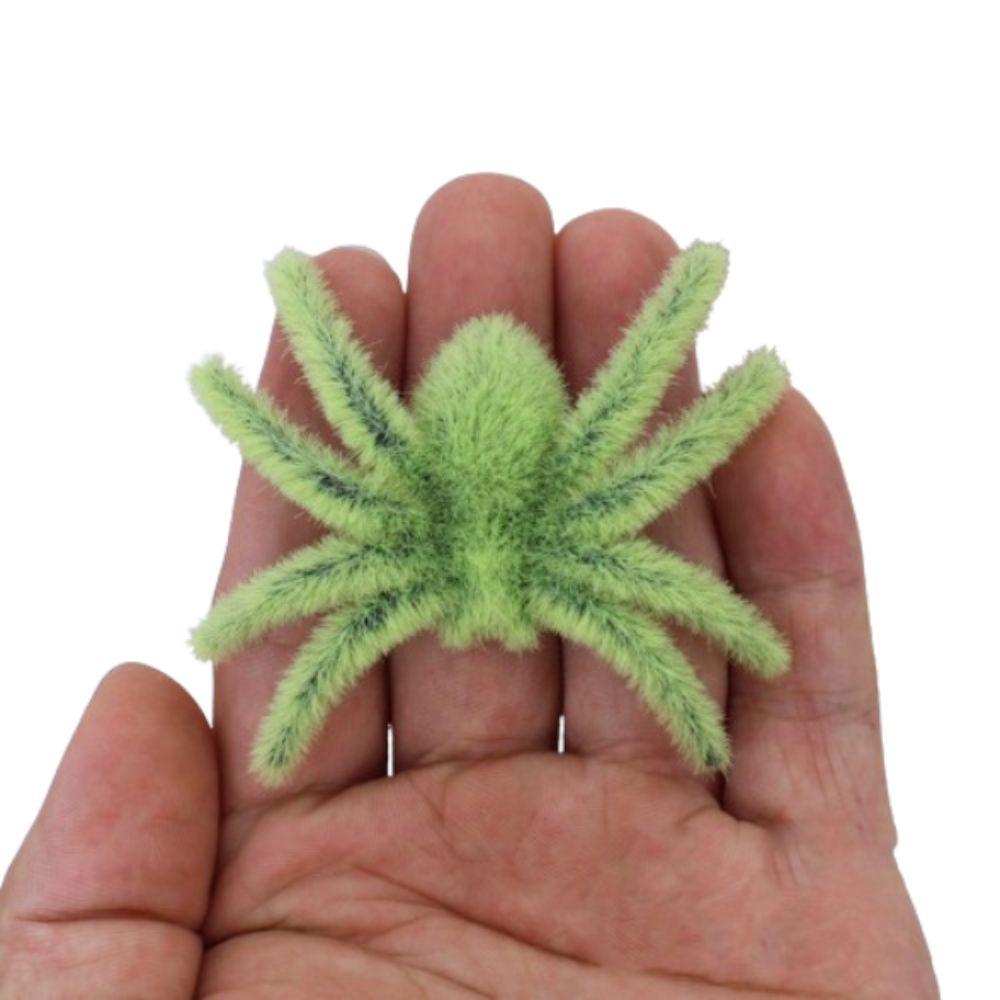 Funny Flocking Black Spider 3D Artificial Spider Halloween Plush Spider  Learning Toys