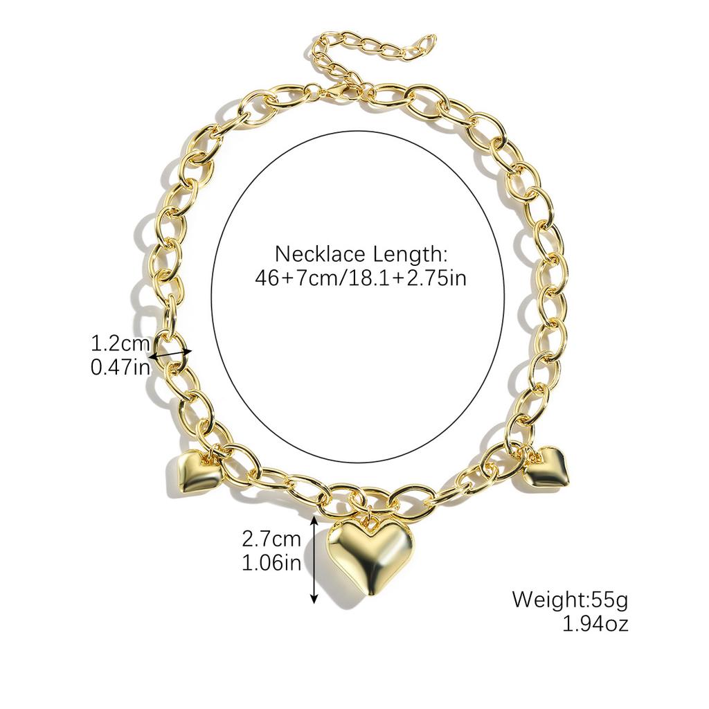 Necklace for Women Ins Style Modern Red Peach Heart Necklace Light Luxury Retro Heart Necklace Female Hundred with High Class Sense Elegant Necklace