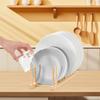 Dish Dying Rack 4/6/8 Grids Thick Wood Stable Anti-skid Cabinet Pot Lid Plate Cup Organizer Cutting Board Holder Dish Organization Drainage Stand