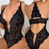 Lace Transparent Deep V Sexy Babydoll Dress Crotchless Lingerie For Women Plus Size Bodysuit Erotic Costumes Porno Underwear