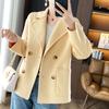 Women's Autumn Overcoat Cropped Petite Loose-Fit Jacke Ladies Solid Color Elegant Outerwear
