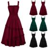 Women's Fashion Casual Solid Colour Lace Gothic Court Vintage Swing Dresses