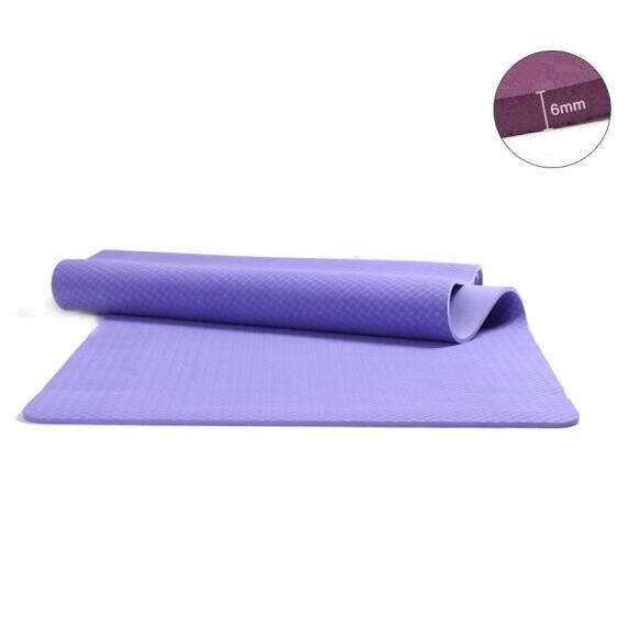 Tapis de Fitness - Antidérapant - TPE - 183 x 61 x 0,6 cm - Bleu - Yoga Pilates