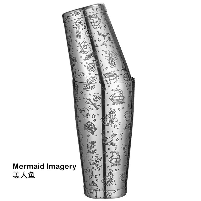 Cocktail Shaker Boston Shaker: 2-piece Set: 18.6oz Weighted & 25oz Weighted Professional Bartender Bar Tool