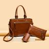Women's Luxury Retro Women's Handbag Three-piece Set High Soft Leather Women's Shoulder Bag