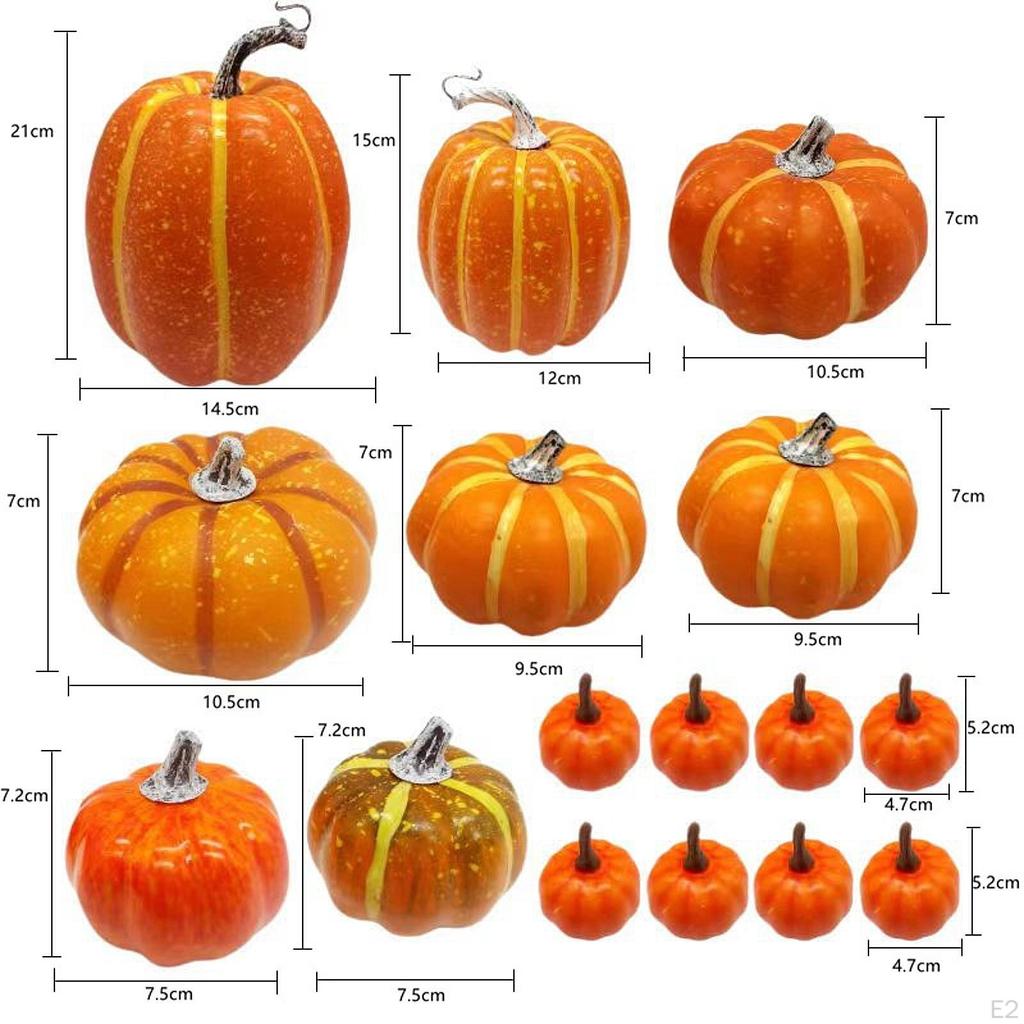 16x Artificial Pumpkins Simulation for Decorating Foam Decorative