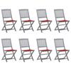 Day and Night - Day and Night Folding Garden Chairs 8 Units and Cushions Solid Acacia Wood