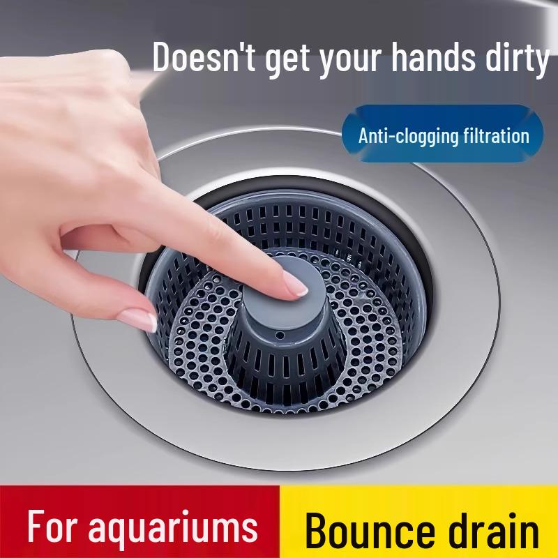 Durable Kitchen Sink Pop-up Basin: Insect-Proof, Leak-Proof, Odor-Proof, Anti-Clogging Vegetable Washing Net.