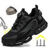 Rotating Button Safety Shoes Men For Work Sneakers Shoes Anti Smash Puncture-Proof Protective Men Shoes Steel Toe Work Boots