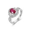 Gorgeous Design Natural Filled Ruby Silver Ring Precious Gemstone Exquisite Jewelry for Women
