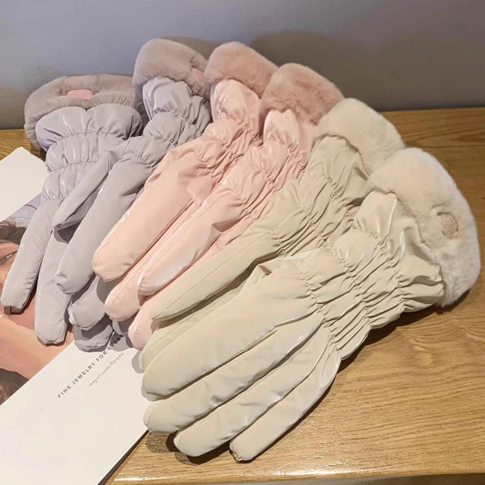 Breathable Little Bear Padded Gloves Warm Bicycle Gloves Women