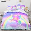 Cartoon Rainbow Unicorn Bedding Set Unicorn Sets Single Double Queen Twin Full Size Duvet Cover Kid Girls Child Soft Duvet Cover
