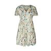 Floral Dress Women Spring Autumn V Neck Short Sleeve Loose Chic Printed S-XL