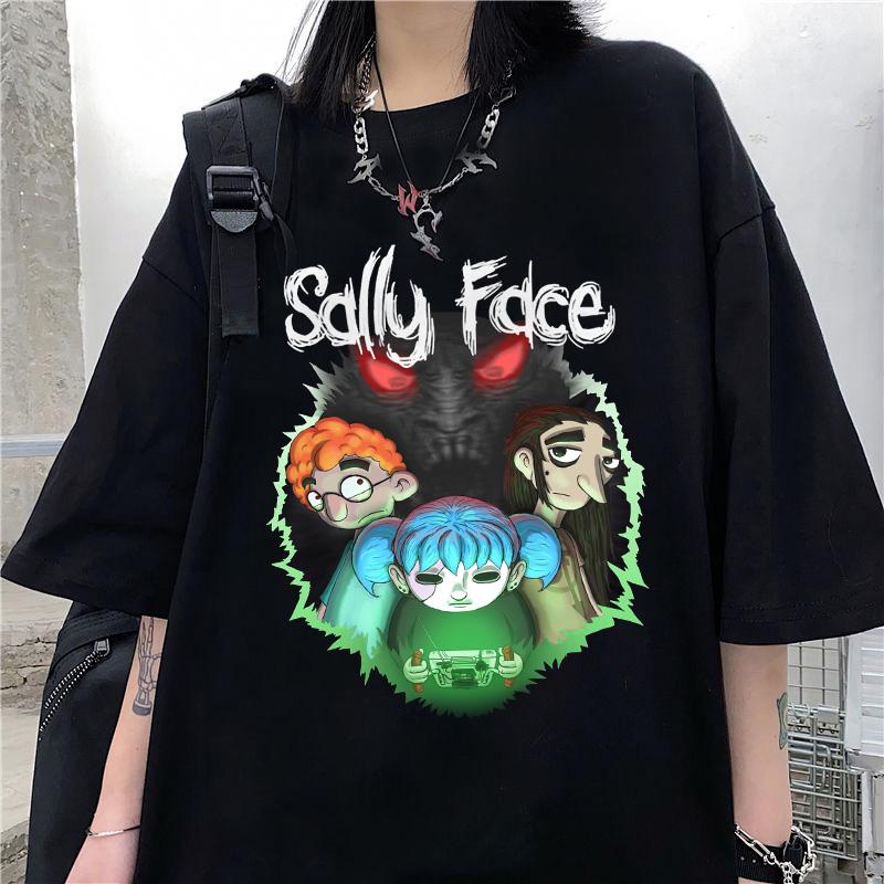 Men T Shirt Sally Face Print Regular Short Sleeve T-shirts Female Harajuku Summer Fashion Casual Short-sleeve Clothing Tops Tees
