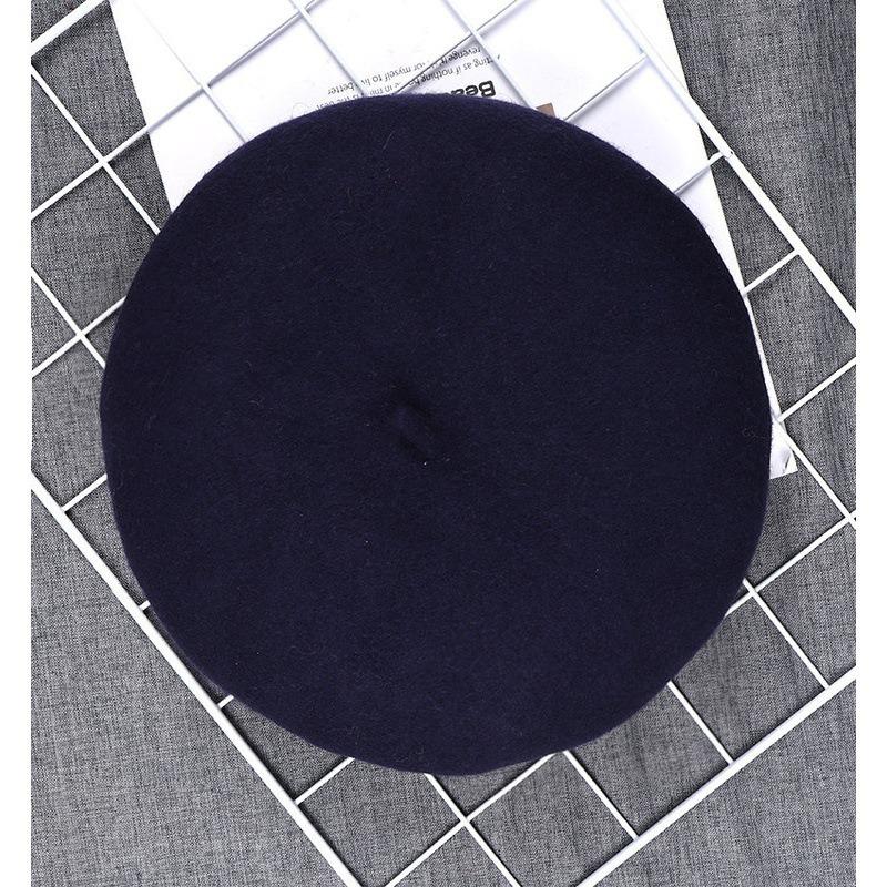 New Women's Korean Style Fashionable Spring Autumn Yarns Beret Hat Solid Color Thickened Warm Vintage Artistic Hats