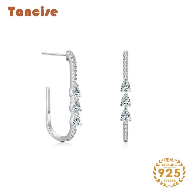 Tancise 925 Sterling Silver Zircon Earrings Drop Earrings For Women Wedding Party Gifts