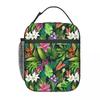 Тропическая Цветочная Сумка для Ланча для Ребенка Богемский Рай Ланчбокс Школьные Портативные Термосумки Дизайнерская Сумка-Холодильник из Оксфорда