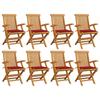 Day and Night - Day and Night Garden Chairs 8 Units Solid Teak Wood with Red Cushions