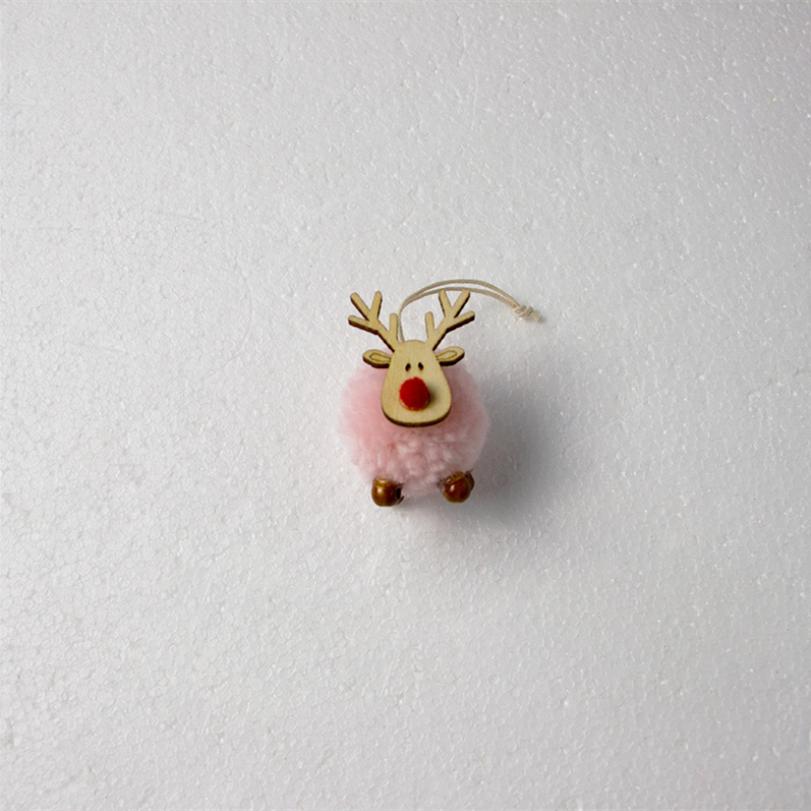 Cute Felt Wooden Elk Xmas Tree Decorations Hanging Pendant Deer Craft Ornament Christmas Decor for Home New Year 2021 Kids Gift