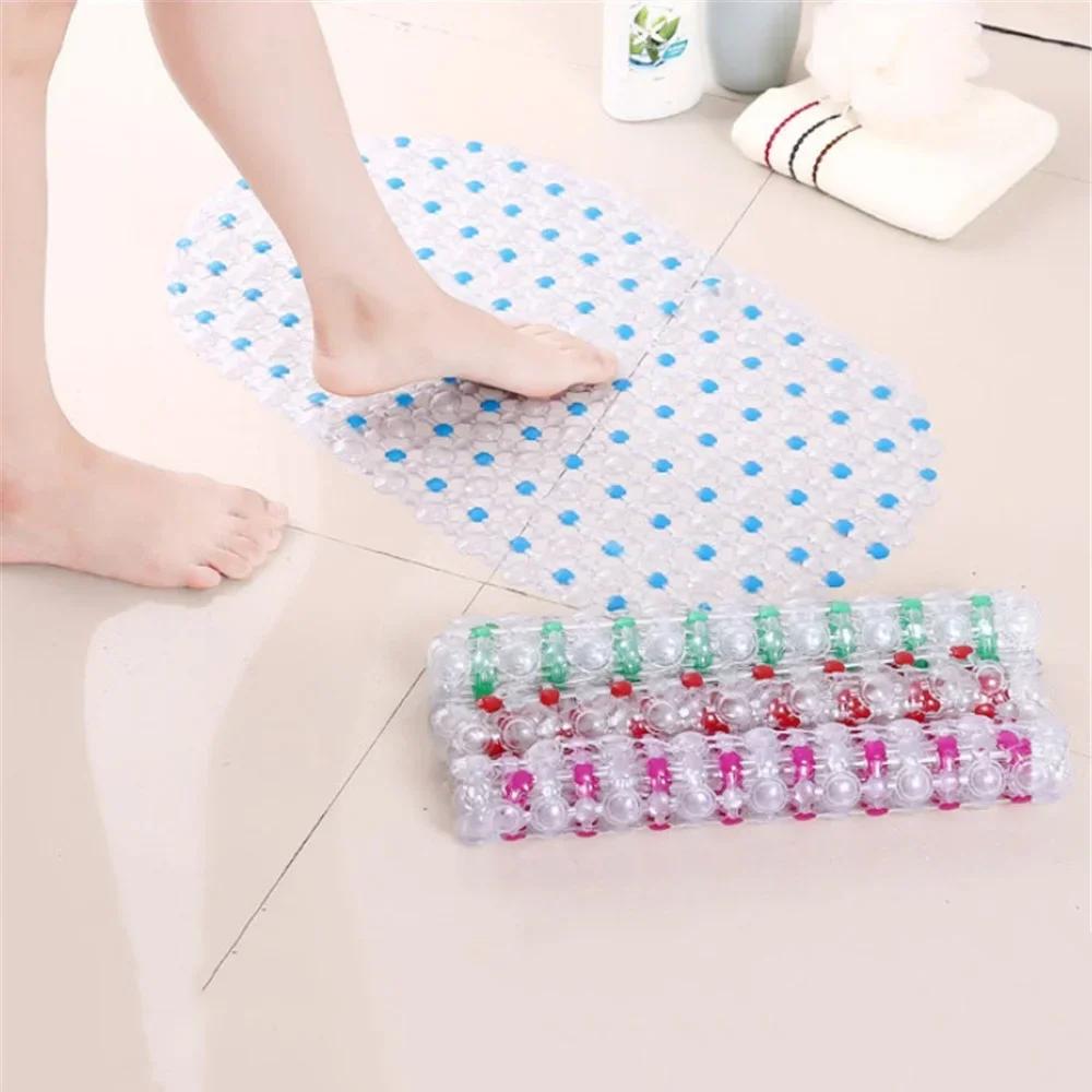 1PC PVC Anti-skid Bath Mats Soft Shower Mat Massage Mat with Suction Cup Non-slip Bathtu Bath Mat Bathroom Accessories