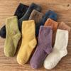 Women's Autumn and Winter Warm Mink Fleece Tube Socks Plush Sleep Socks Mid Calf Hosiery Sock