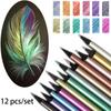 12 Colors Metallic Pencil Drawing Sketch Set Soft Wood Golden Color Pencil For School Student Stationery Art Supplies