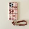 Ins Style Pattern Bow Suitable for Apple 16promax Leather Pattern IPhone 15 Protective Cover 14 13 Bracelet