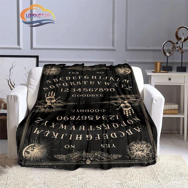 Satanic Gothic Witchcraft Blanket Ouija Board with Hands Occultism Flannel   Soft Four Seasons Portable Camping