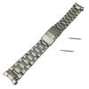Stainless Steel Watch Band with Side Push Replacement Strap and Spring Bars 20mm Bow 3-link Button, (06, Hook)