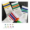 Men's Mid-calf Socks Spring and Summer Thin Pure Cotton Striped Trendy College Style Sports Men's Long Socks Women
