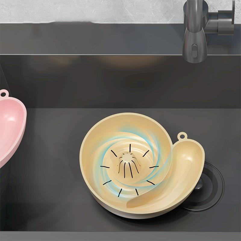 Small Snail Automatic Drain Basket Hanging Dry And Wet Separation Fruit And Vegetable Filter Basket Punch-Free Sink Drain Rack