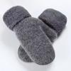 Double Layer Full Finger Gloves Wool Cashmere Knitted Gloves Plush Mittens  Cold Outdoor