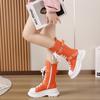 Rock Shoes Woman Boots Women New 2024 Lace Up Booties Ladies Round Toe Designer Flat Heel Lolita Fashion Sports Women's Boots