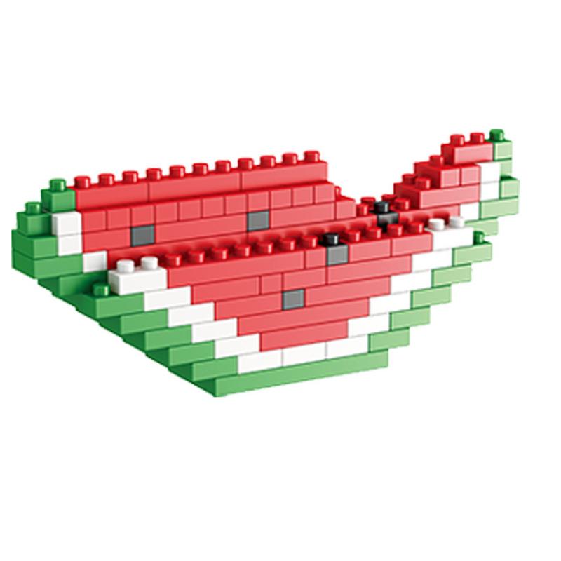 DIY Fruit Mini Building Blocks Apple Banana Cherry 3D Model Home Decorations Children Educational Assembly Toys Boys Girls Gifts