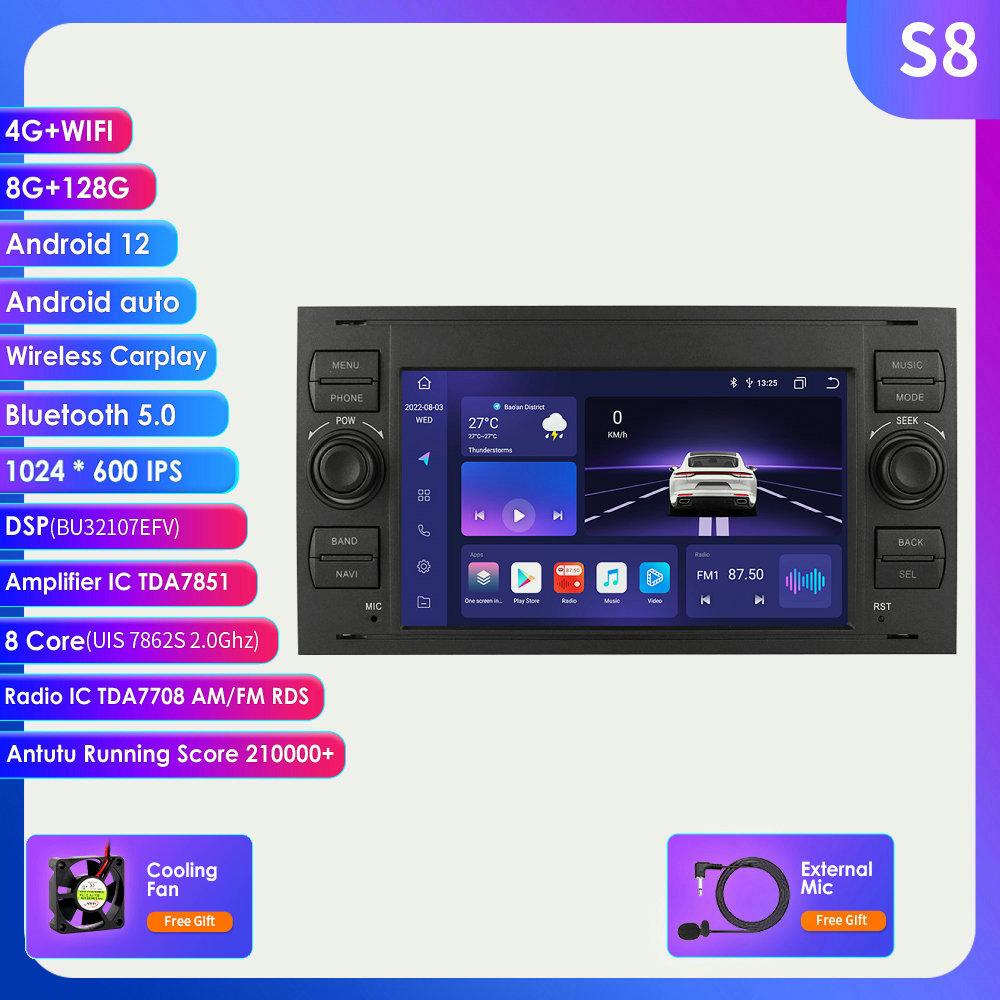 Car Radio Hizpo 2din 7''Android AutoRadio GPS for Ford Mondeo S-max Focus C-MAX Galaxy Fiesta Transit Fusion Connect Kuga Multimedia Navi Carplay Auto