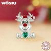 925 Sterling Silver Elk Charms Christmas Deer Beads Fit Original Bracelets Women DIY Jewelry