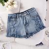 Cross-Border European & American Sexy Casual High-Waisted Plus Size Ripped Denim Shorts for Women