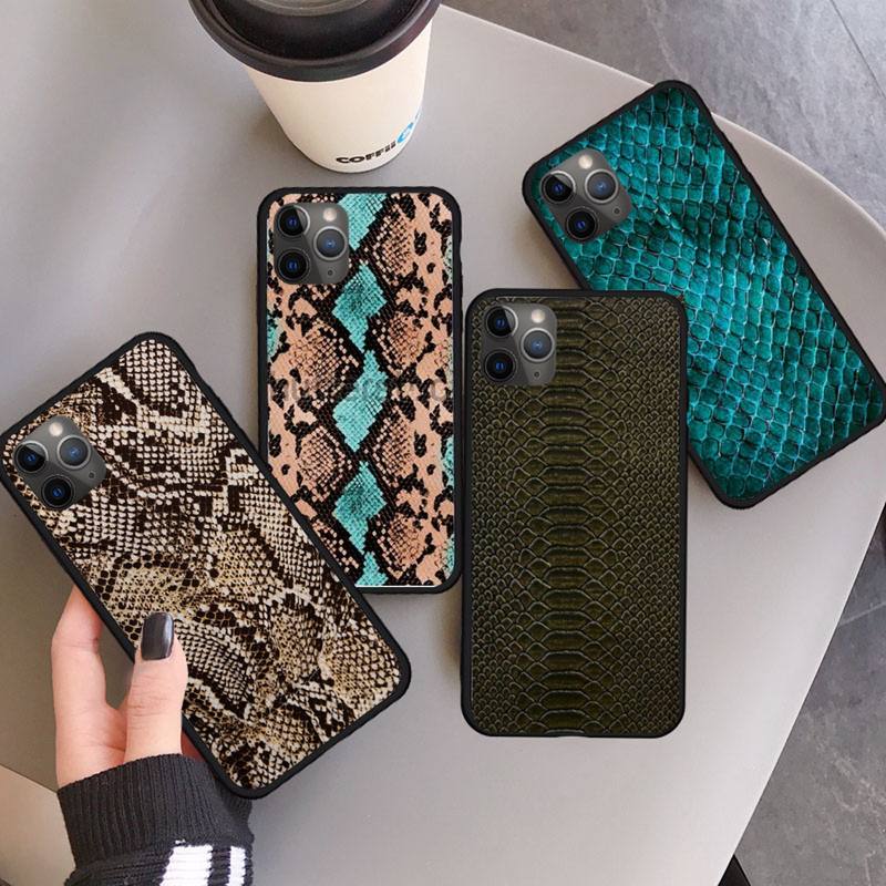 Snake Skin Print Animal Phone Case for iPhone 11 12 13 Pro XS MAX 8 7 6 6S Plus X 5S SE 2020 XR
