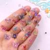 50pcs Mix Glitter Resin Colorful Mini Double Sided 3D Rotating Crystal Butterfly Nail Art Flatback Rhinestone DIY Craft