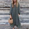 Loose Solid Color Long Skirt Fashion Casual Long Sleeve Shirt Dress
