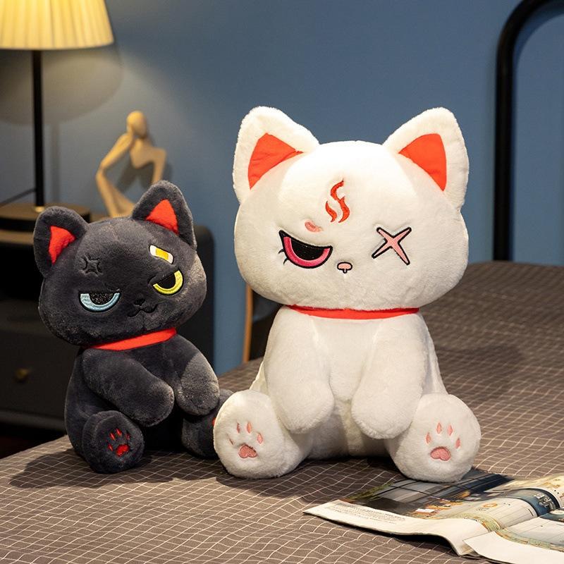 Cute Halloween Dark Pirate Cat Doll Girl Heart Cat Plush Toy Doll Pillow Gift