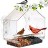 Acrylic Clear Food Feeding House Table Seed Peanut Suction Cup Glass Window Birds Hanging Feeder Birdhouse